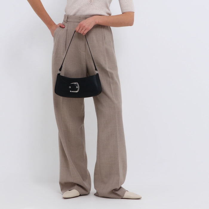 Сумка женская багет на молнии, цвет чёрный Сумка женская багет на молнии, цвет чёрный