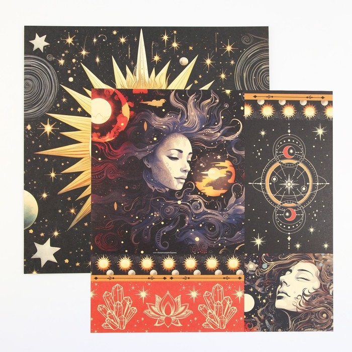 Набор бумаги для скрапбукинга &laquo;Космос внутри&raquo;, 12 листов, 30.5 х 30.5 см, 180 г/м&sup2;