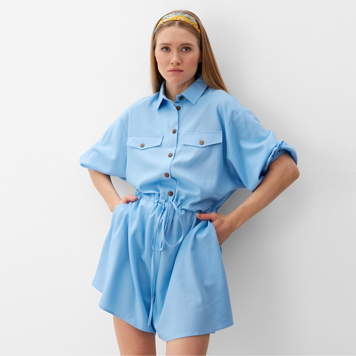 Комбинезон женский Minaku: Casual Collection цвет голубой р-р 44 Комбинезон женский Minaku: Casual Collection цвет голубой р-р 44