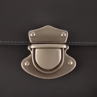 Застёжка для сумки, матовый, 5,5 &times; 5,5 см, цвет жемчужный серебряный