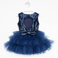 Платье детское с пайетками KAFTAN, размер 32 (110-116 см), синий