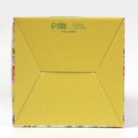 Коробка кондитерская с окном, сундук, упаковка, &laquo;Акварельные цветы&raquo; 20 х 20 х 20 см