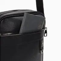 Сумка мужская, 21*7*25 см, отд на молнии, 2 н/карман, длин рег.ремень, черный