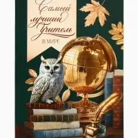 Большой ежедневник soft-touch А5+, 96 листов "Самый лучший учитель"