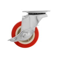 Колесо мебельное, d=65 мм, на площадке, с фиксатором, 4 шт TMP