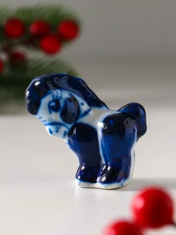 Сувенир "Коняшка", 5х5 см, гжель