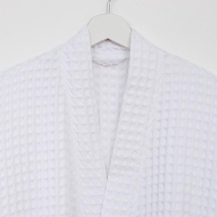 Халат вафельный мужской удлиненный Этель "Boho" размер 50-52, цвет белый, 100% хлопок, 290 г/м2