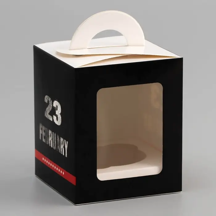 Коробка для 1 капкейка, &laquo;23 Февраля&raquo;, 9.2&times;9.2&times;11.1 см