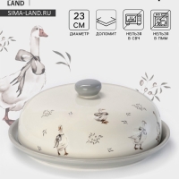 Блинница Доляна &laquo;Гуси&raquo; d=23, доломит, белая, серая