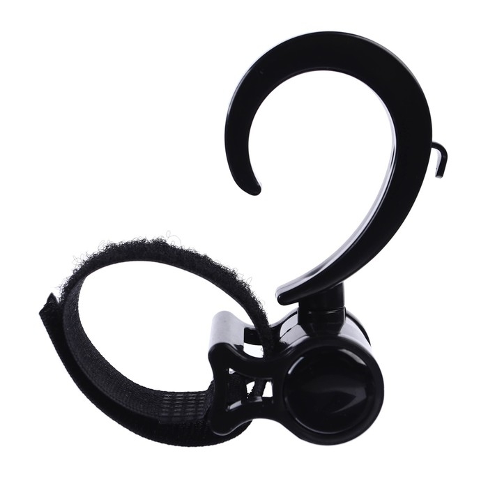 Крючок для сумок на коляску, пластиковый, вращается на 360&deg;, на липучке, цвет черный