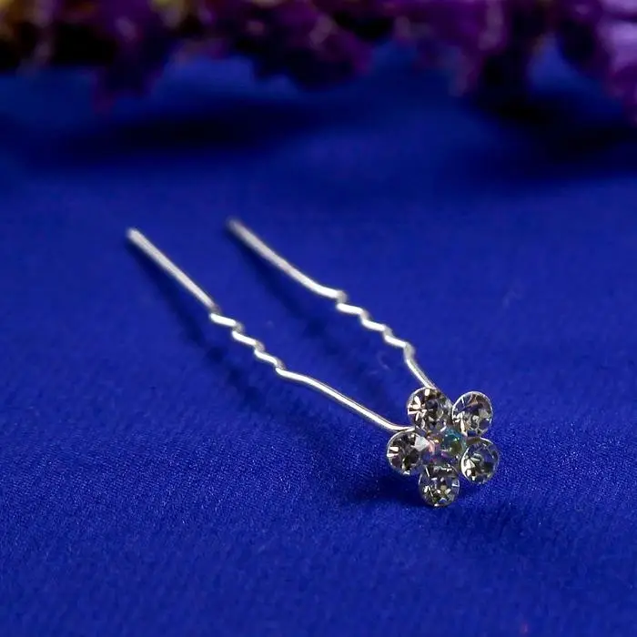 Шпилька для волос &laquo;Цветочек&raquo;, серебро