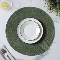 Салфетка сервировочная на стол Доляна &laquo;Лофт&raquo;, d=38 см, зелёная