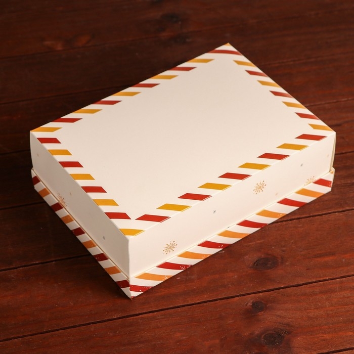 Новый год. Подарочная коробка, сборная "Новогодняя почта", 24 х 17 х 8 см