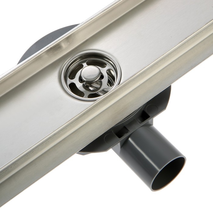 Трап ZEIN engr, c флaнцeм свободного вращ 360&deg;, 7&times;100 см, d=40/50 мм, нерж сталь, сатин