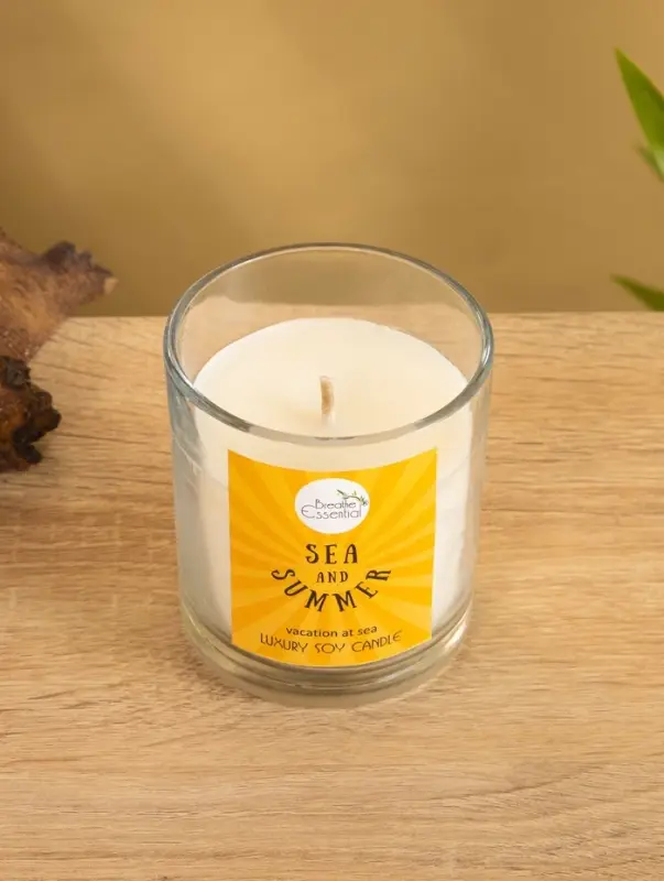 Свеча с кристаллом внутри Sea and Summer "Vacation at Sea" морской, 120 гр