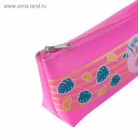 Пенал школьный Calligrata Summer, на молнии, 1 отделение, силикон, розовый