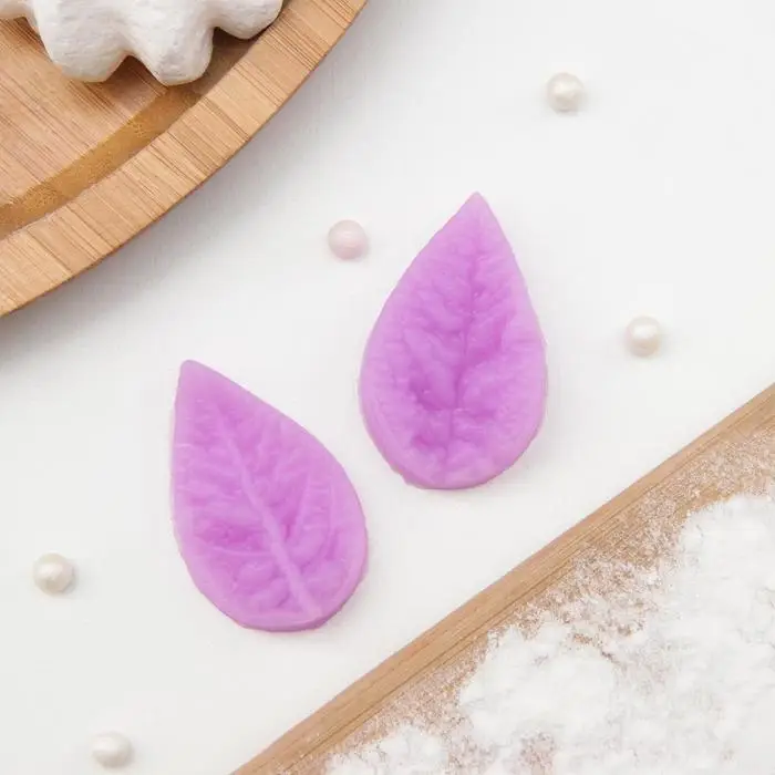 Молд &laquo;Лист гортензии&raquo;, силикон, 2 предмета, 4&times;2.5 см, МИКС