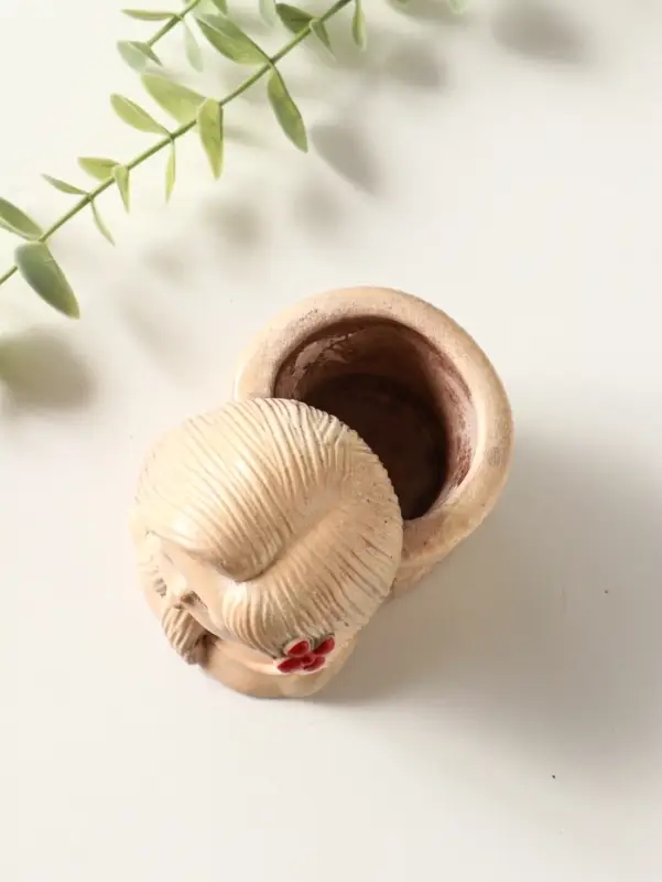 Подставка для мелочей "Русская красавица" 8х8х6 см, гипс, слоновая кость