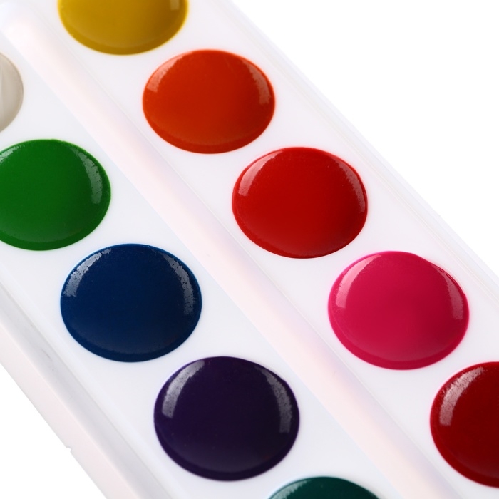 Акварель медовая &laquo;Тачки&raquo;, 12 цветов, в картонной коробке, без кисти