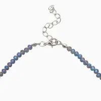 Чокер из бисера &laquo;Хрусталь&raquo;, серый в серебре, 37 см + 5 см доп, цепочка