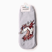 Носки женские махровые &laquo;Дракон-леди в цветах&raquo;, цвет серый, размер 36-40