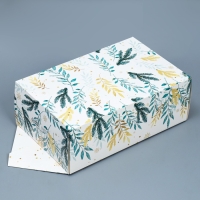 Коробка - конфета подарочная новогодняя складная &laquo;Акварельный новый год&raquo;, 18 х 28 х 10 см, Новый год