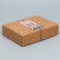 Коробка подарочная складная крафтовая, упаковка, &laquo;Сделано с любовью&raquo;, 21 х 15 х 5 см