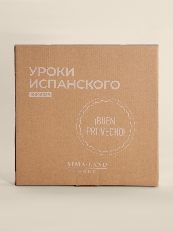 Тарелка для пиццы SL Home &laquo;Уроки испанского: Buen provecho&raquo;, d=35 см, фарфор, розовая