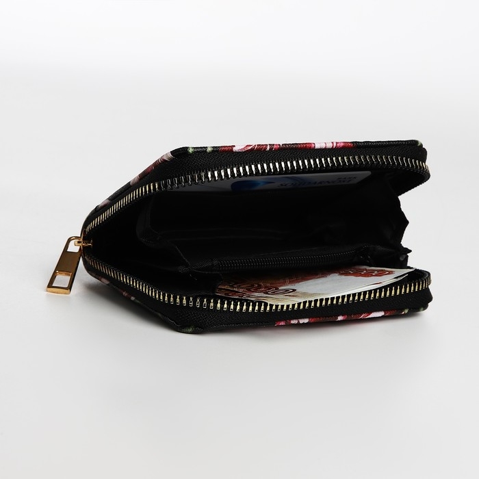 Кошелёк на молнии, цвет чёрный Кошелёк на молнии, цвет чёрный
