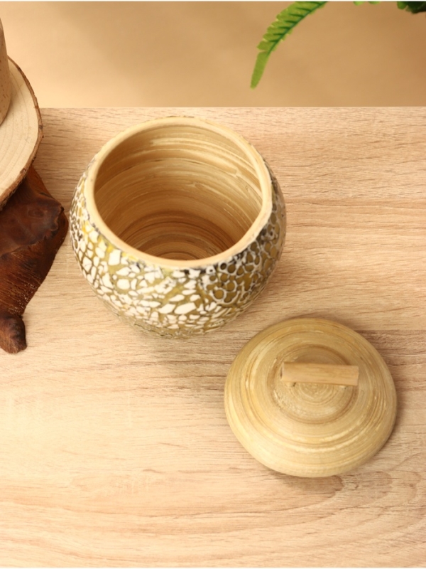 Банка для сыпучих продуктов 12х12х12,5 см, бамбук