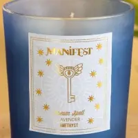 Свеча в стекле с камнем Manifest лаванда 200 гр соевый воск