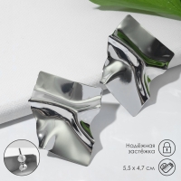 Серьги металл &laquo;Атмосфера&raquo; ромб, цвет серебро