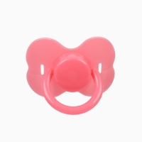 Пустышка классическая, с держателем, +0мес., цвет розовый