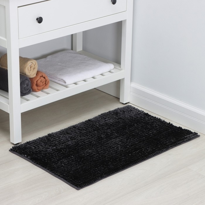 Коврик для дома LaDо́m, букли, плотность 1400 г, 50&times;80 см, цвет графитовый