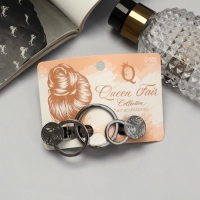 Заколка-автомат для волос &laquo;Либерти&raquo; круги, 7.5 см, серебро