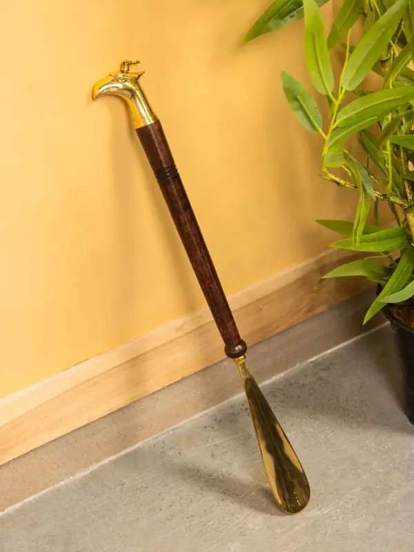 Ложка для обуви "Дельфин" 49 см, латунь, дерево