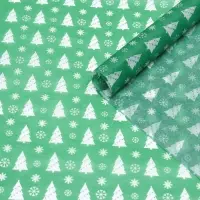 Бумага упаковочная новогодняя тишью &laquo;Лес&raquo;,50&times;66 см