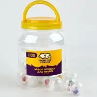 Шарик для кошек с помпошкой, 4 см, фасовка в банку по 25 шт, МИКС