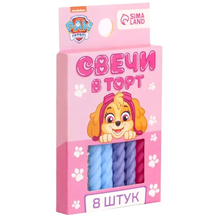 Набор свечей для торта &laquo;С Днем Рождения&raquo;, 8 штук, Щенячий Патруль