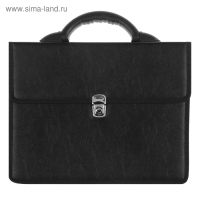 Портфель деловой 340 х 260 х 80 мм, 2 отделения, искусственная кожа "Вырица" чёрный 4С11 Портфель деловой 340 х 260 х 80 мм, 2 отделения, искусственная кожа "Вырица" чёрный 4С11