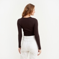 Лонгслив женский MINAKU: Basic line цвет шоколадный, р-р 46 Лонгслив женский MINAKU: Basic line цвет шоколадный, р-р 46