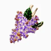 Брошь "Цветок Сирени", цвет фиолетово-зелёная в золоте