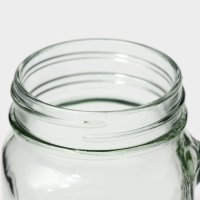 Кружка стеклянная с крышкой и трубочкой Доляна &laquo;Гладь&raquo;, 450 мл, 10&times;7,5&times;13 см, цвет МИКС