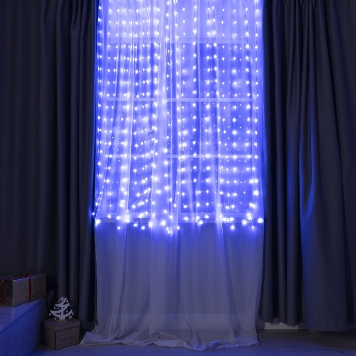 Умная гирлянда &laquo;Занавес&raquo; 2 &times; 2 м роса, IP20, серебристая нить, 400 LED, приложение, свечение RGB, USB