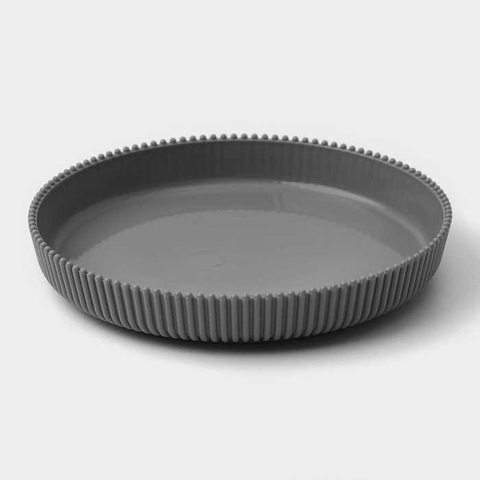 Горшок для цветов с поддоном, 15,5&times;16,5 см, цвет серый