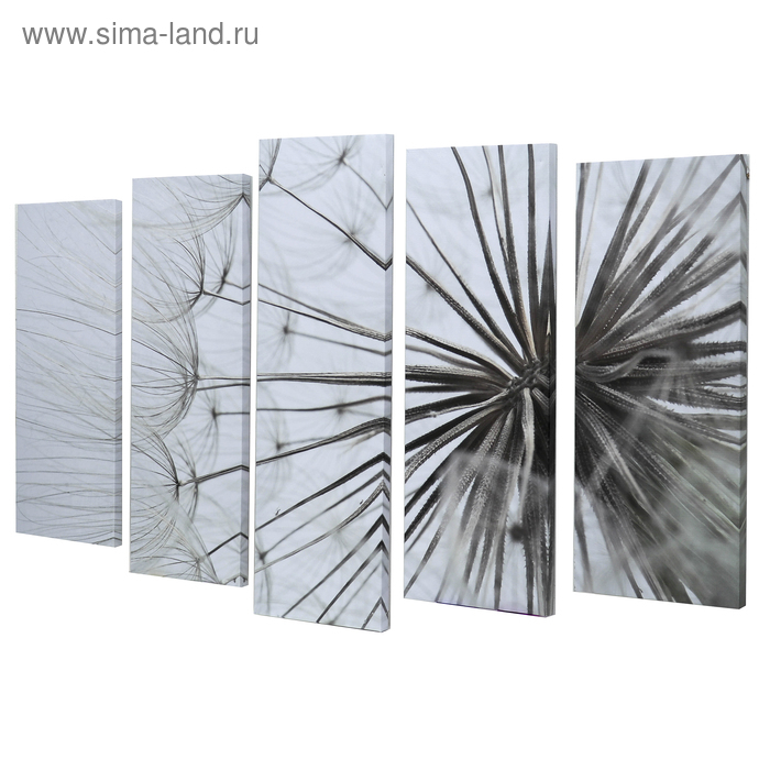 Картина модульная на подрамнике "Одуванчик" 125х80 см (2-25х63, 2-25х70, 1-25х80)