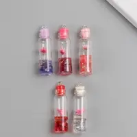 Подвеска для творчества акрил "Бутылочка с цветком" светится в темноте МИКС 1,1х1,1х4,2 см   1071529