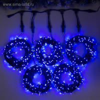 Гирлянда &laquo;Клип-лайт&raquo; 5 нитей по 20 м, IP44, УМС, тёмная нить, 665 LED, свечение синее, 24 В