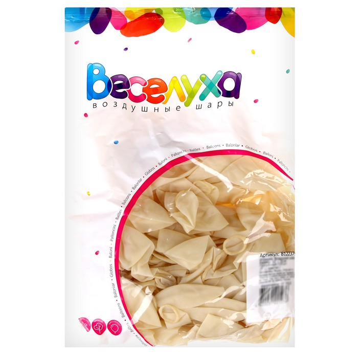 Шар латексный 12", кристалл, прозрачный, набор 100 шт.