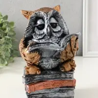 Копилка "Сова с книгой" 25х18 см, бронза с серебром